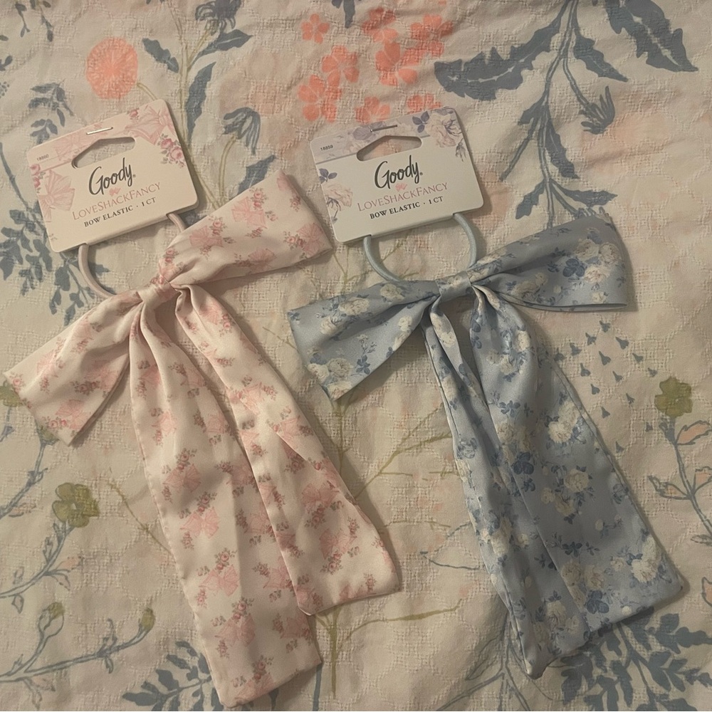 Love Shack Fancy x Goody : Floral Bow Hair Elastics - NWT